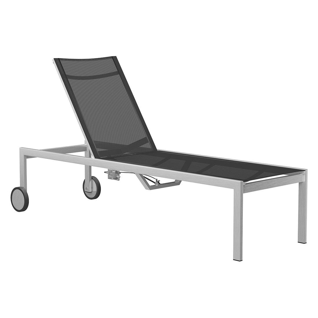 Komfort-liggestol Oviedo rustfritt stål/textilen 212 cm bakside