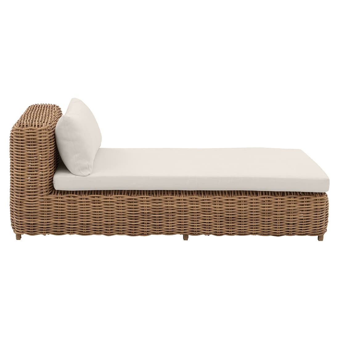 Komfort-liggestol Versailles polyrotting flettverk 90x202 cm montert i hage