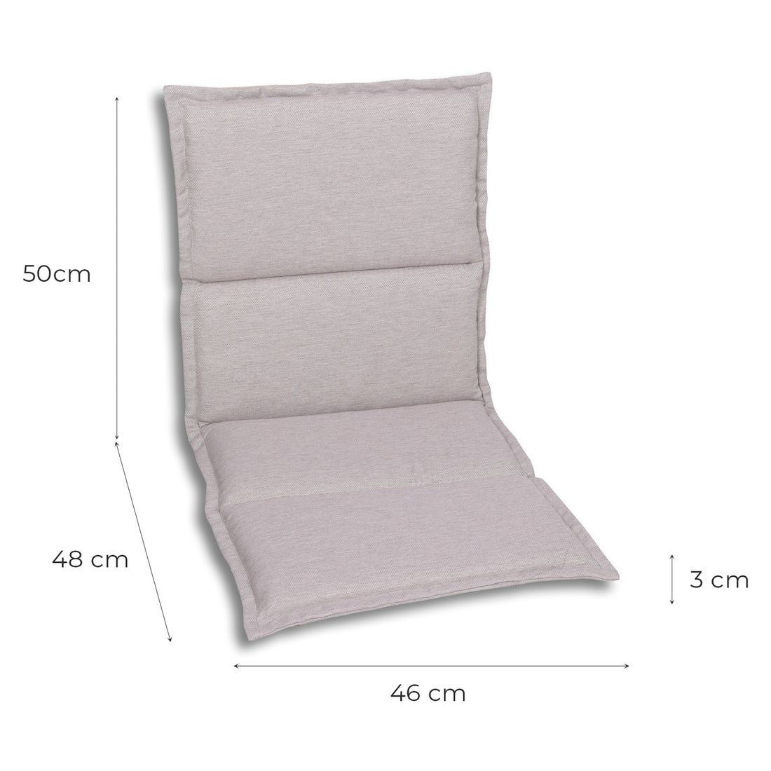 Lavrygg stolpute 46x98 cm polyester beige - GO-DE bakside