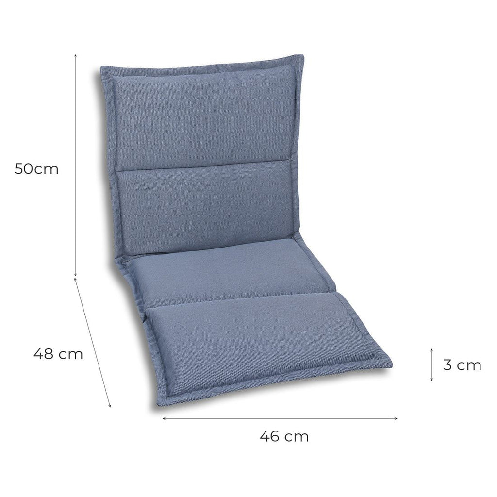 Lavrygg stolpute 46x98 cm polyester blå - GO-DE bakside