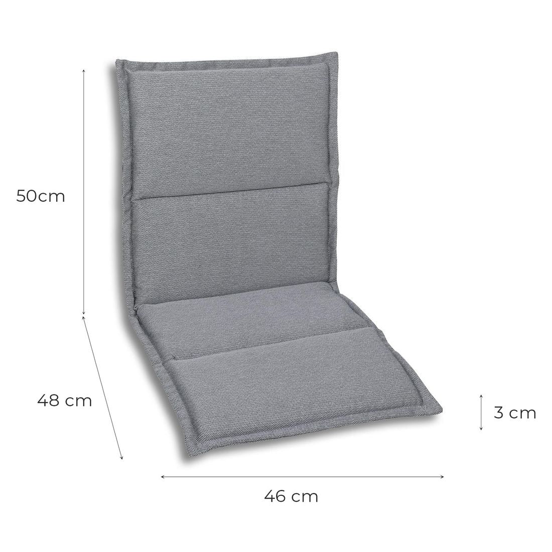 Lavrygg stolpute 48x98 cm grå syntetisk stoff bakside