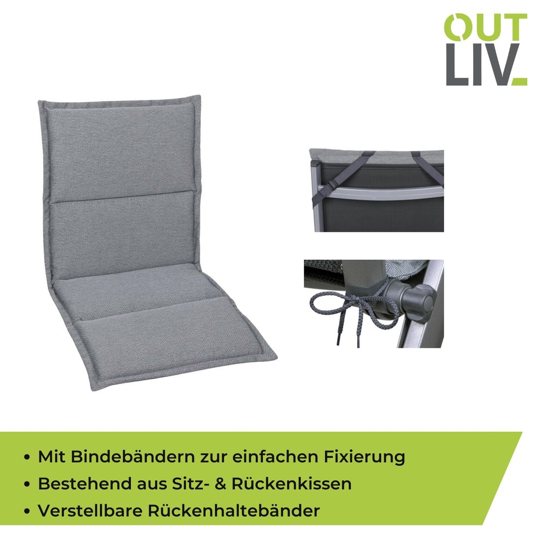 Lavrygg stolpute 48x98 cm grå syntetisk stoff i hagemiljø