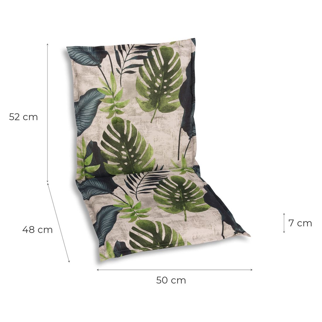Lavrygg stolpute 50x100 cm blandet stoff flerfarget bakside