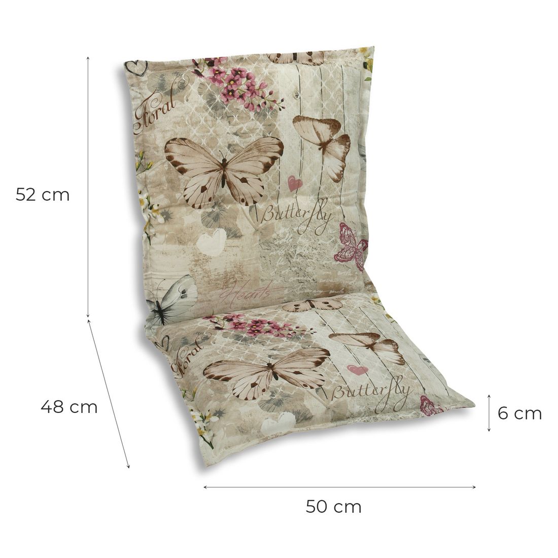 Lavrygg stolpute 50x100 cm blandingsstoff natur bakside