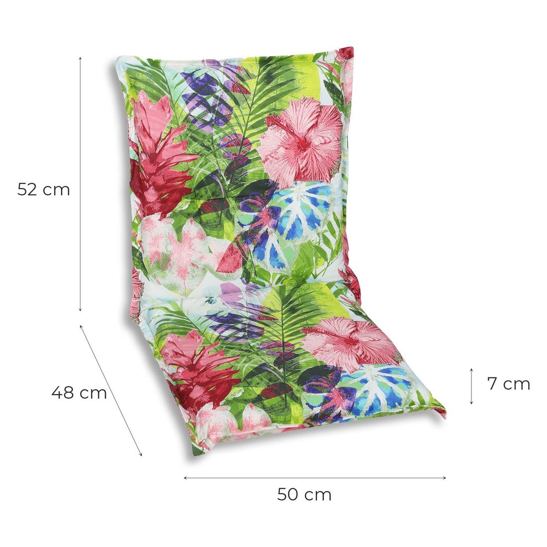 Lavrygg stolpute 50x100 cm flerfarget blandingsstoff bakside