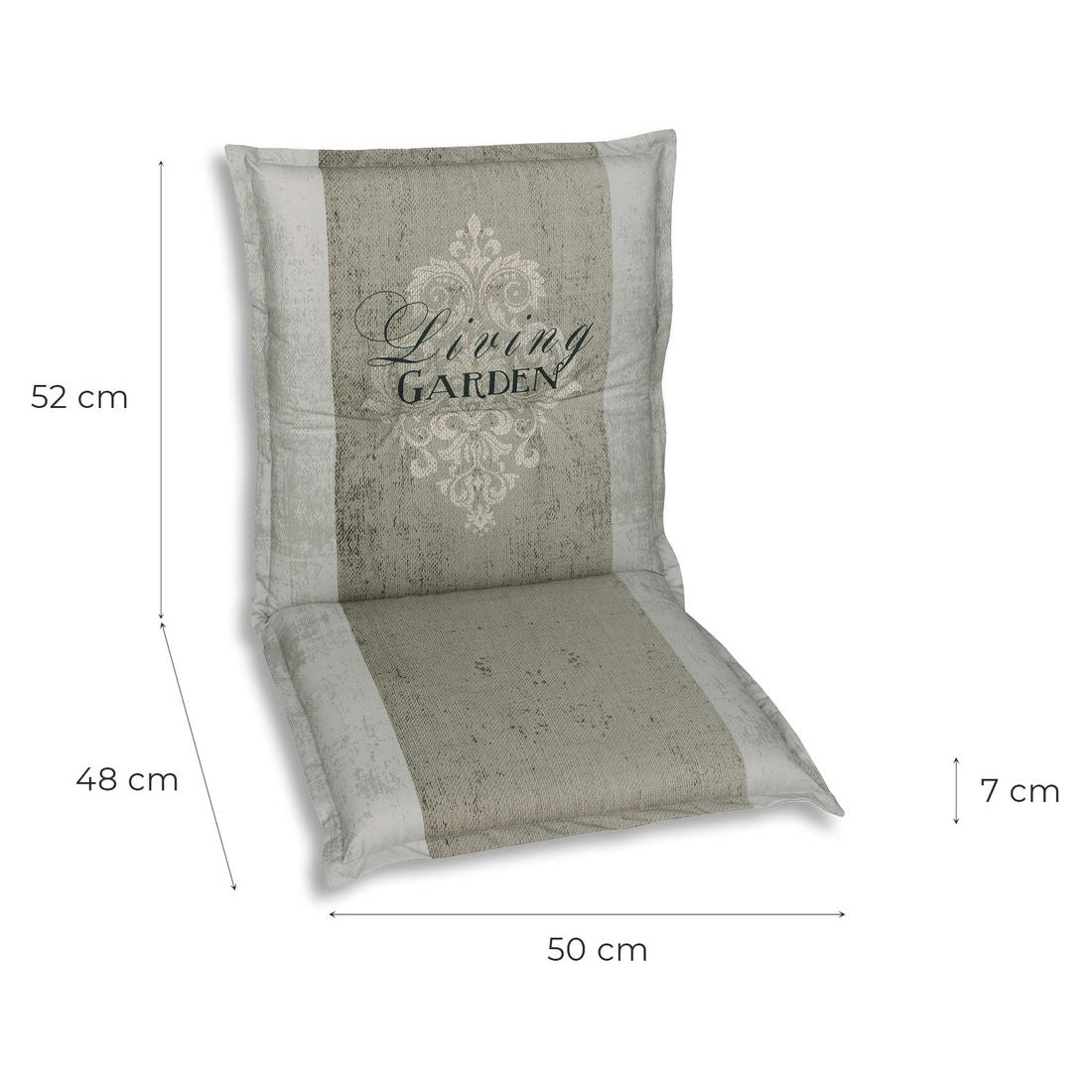 Lavrygg stolpute 50x100 cm polyester beige - GO-DE bakside