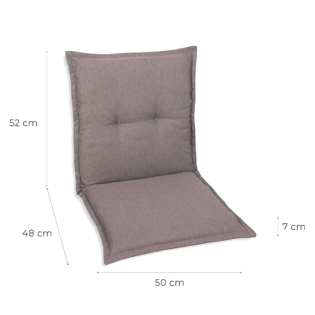 Nærbilde av sømmer på Lavrygg stolpute 50x100 cm polyester grå - GO-DE