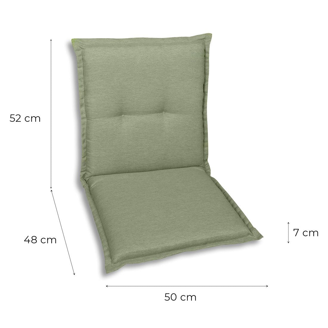 Lavrygg stolpute 50x100 cm polyester grønn - GO-DE nærbilde stoff