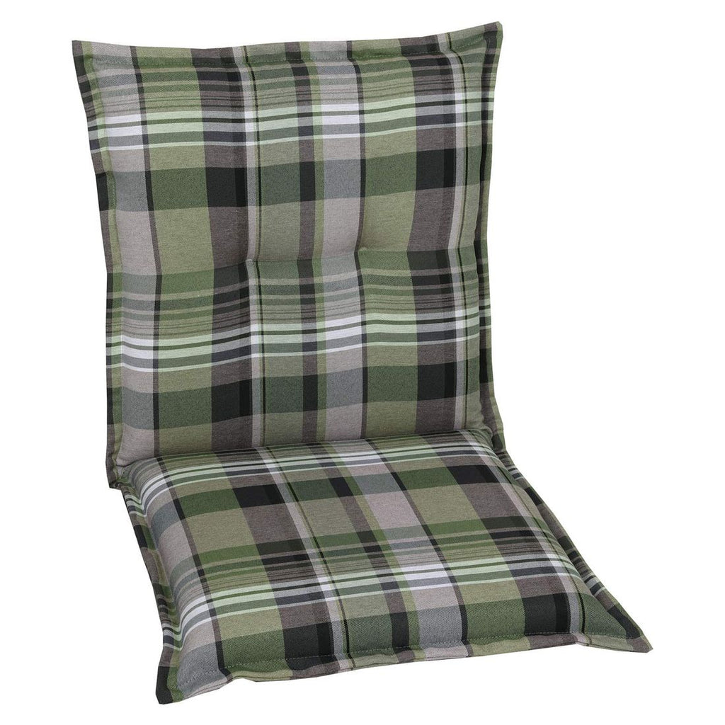 Lavrygg stolpute 50x100 cm polyester grønn rute forfra