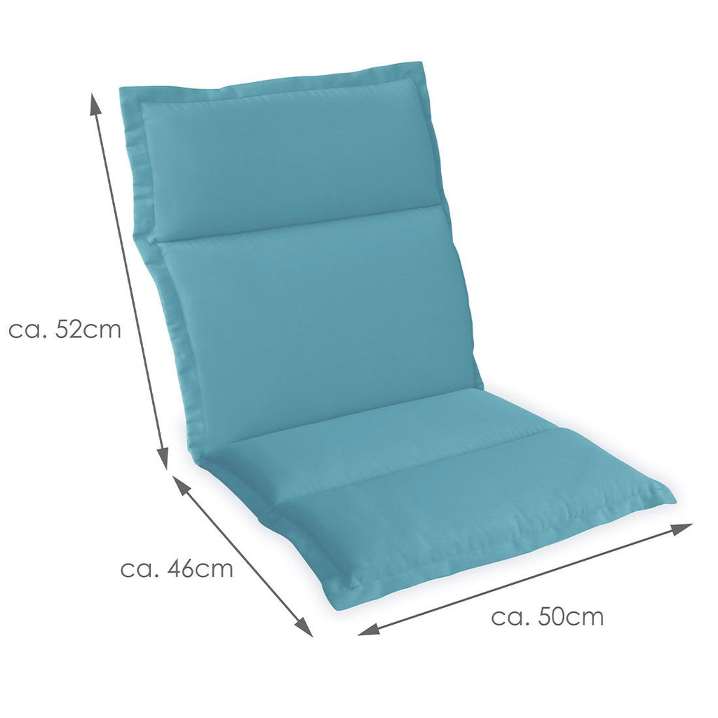 Lavrygg stolpute 50x98 cm lysblå blandingsstoff - OUTLIV bakside
