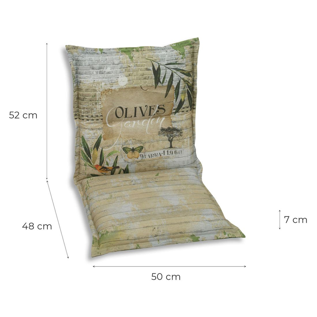 Baksiden av Lavrygg stolpute blandingsstoff grønn 50x100 cm - GO-DE