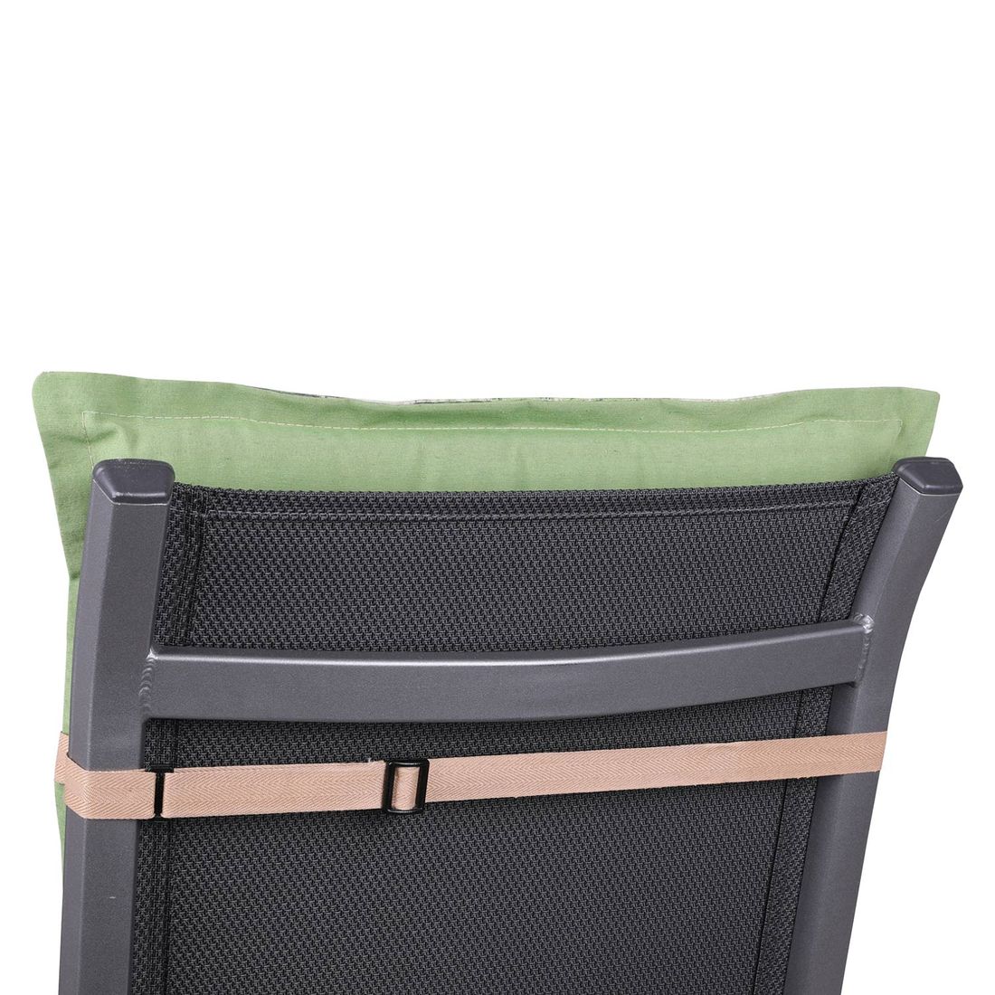 Detalj av tekstilmateriale på Lavrygg stolpute blandingsstoff grønn 50x100 cm - GO-DE