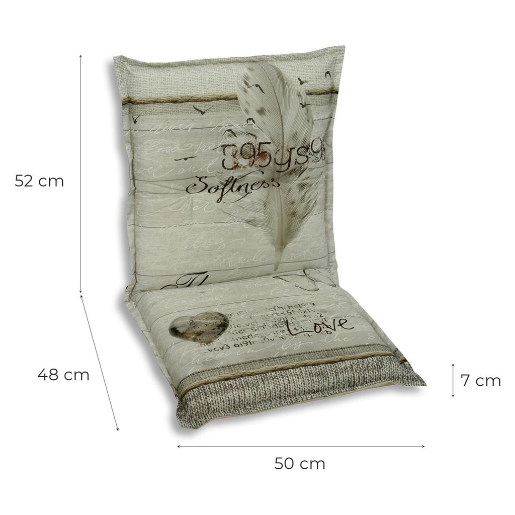 Bakside av Lavrygg stolpute bomull beige 50x100 cm - GO-DE