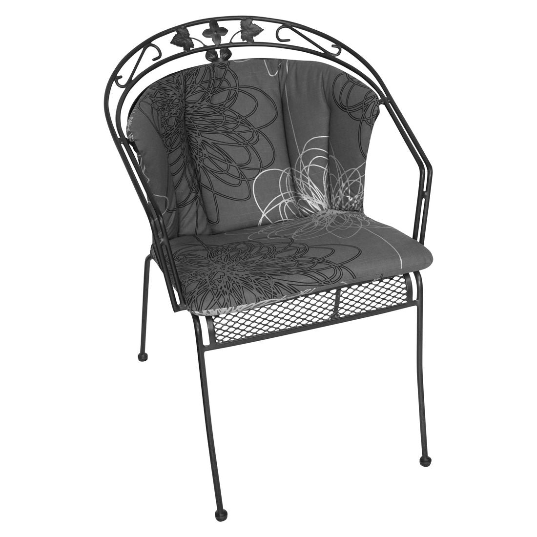 Montert Lavrygg stolpute Elegance 48,5x87,5 cm antrasitt bomull på stol