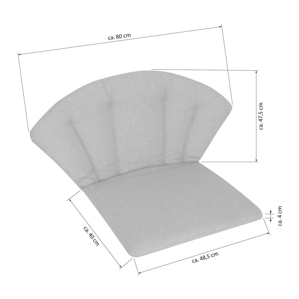 Lavrygg stolpute Elegance 48,5x87,5 cm grå polypropylen bakside