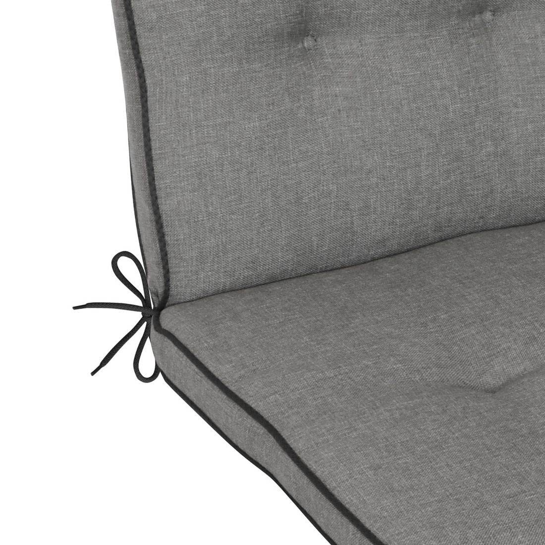 Lavrygg stolpute Excelsior 43x95 cm grå kunstfiber nærbilde polstring