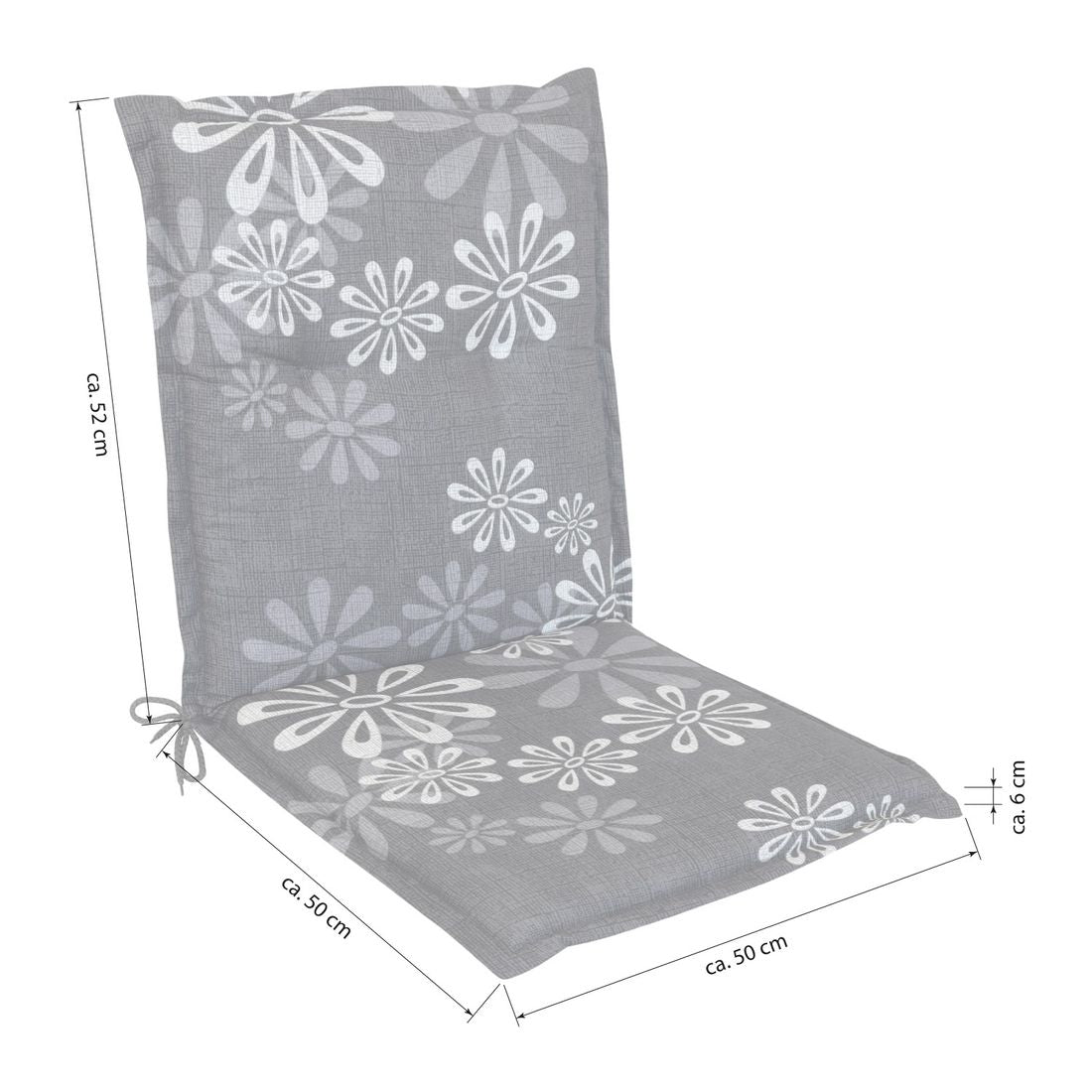 Lavrygg stolpute Florence 50x102 cm antrasitt bakside