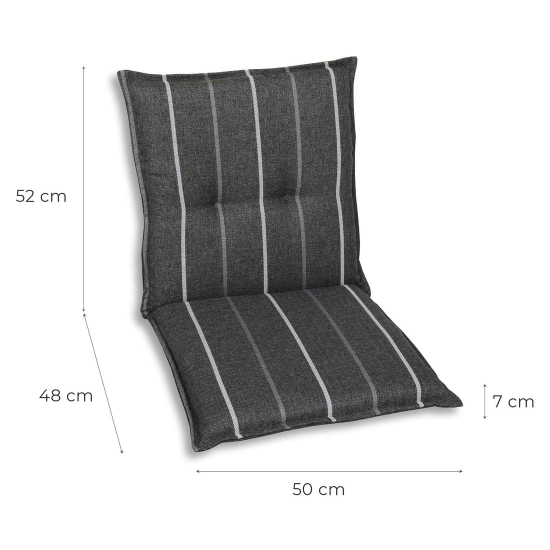 Montert Lavrygg stolpute olefin grå 50x100 cm på stol