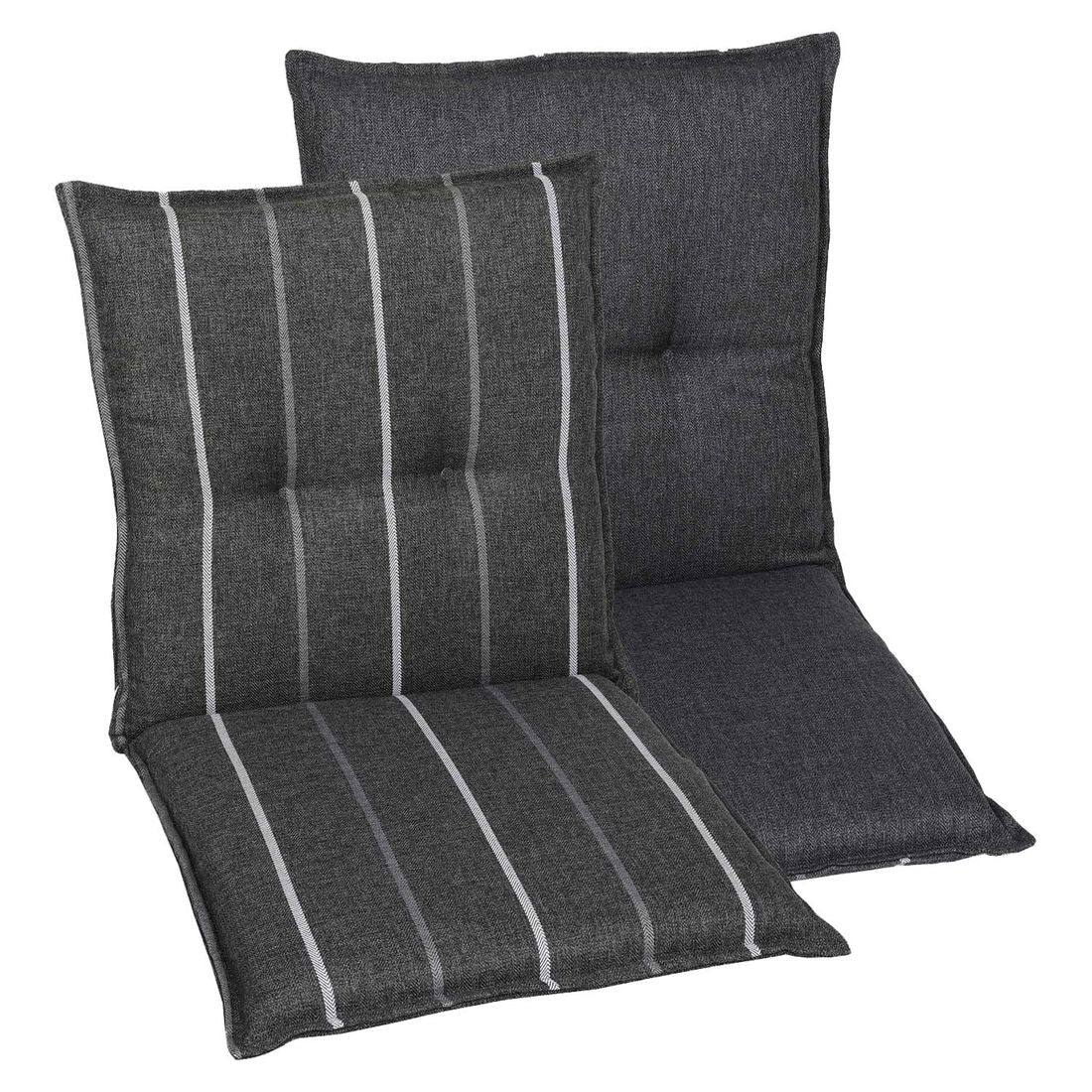 Nærbilde av sømmer på Lavrygg stolpute olefin grå 50x100 cm