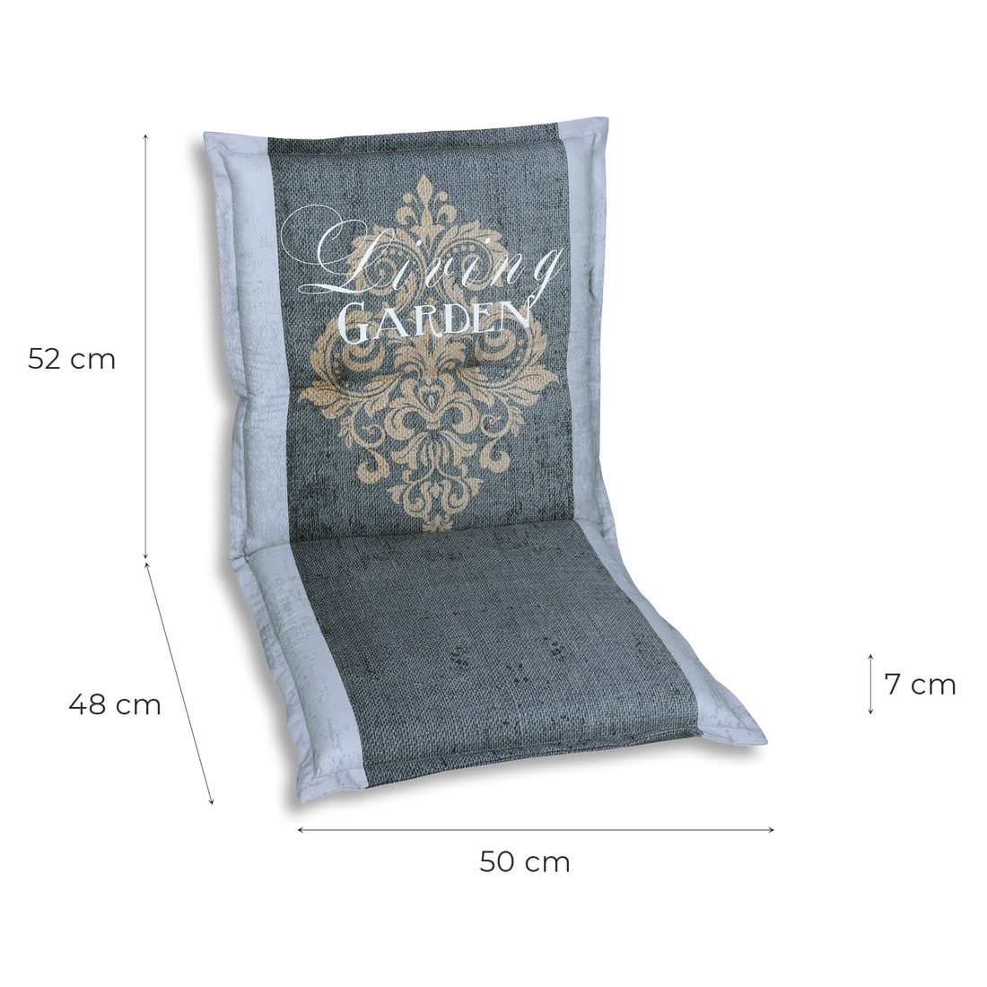 Lavrygg stolpute polyester antrasitt 50x100 cm - GO-DE bakside