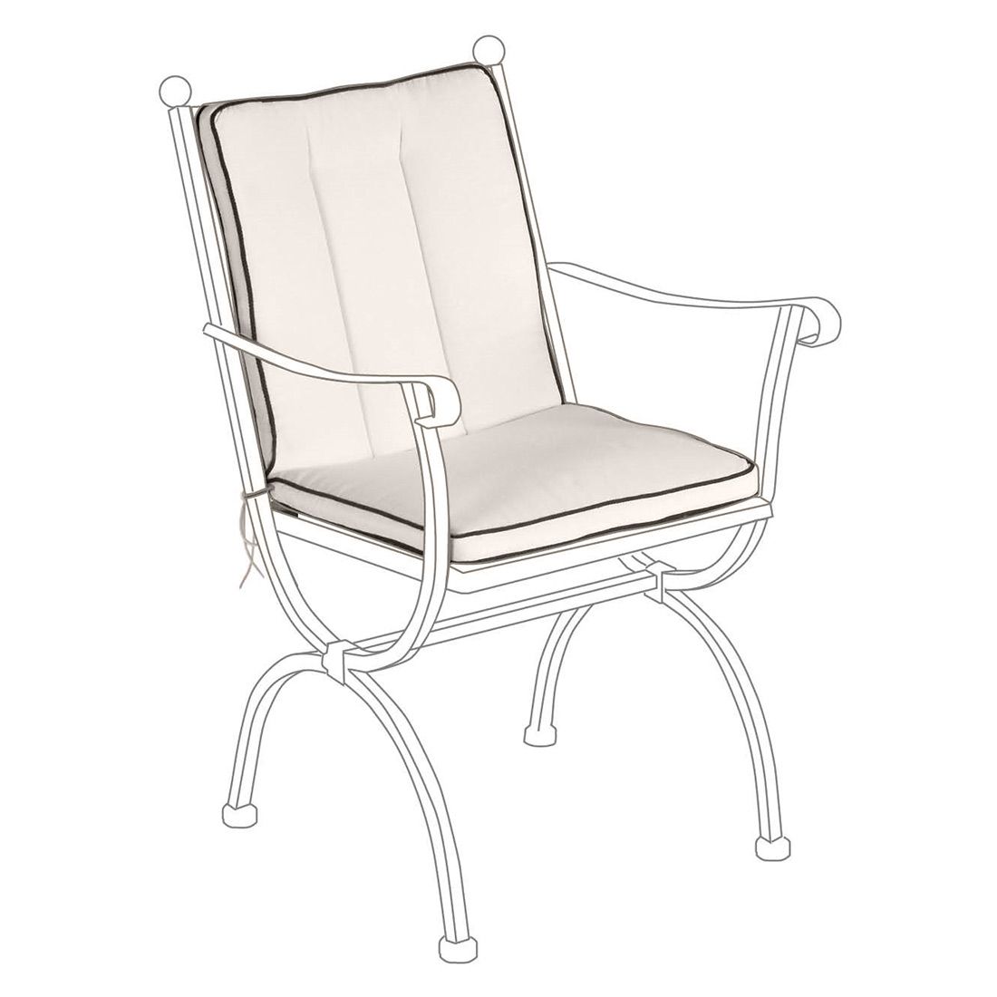 Lavrygg stolpute Romeo blandingsstoff 44x87 cm forfra