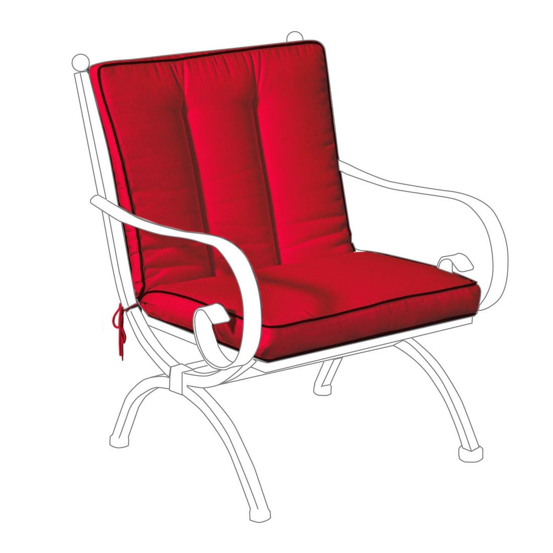 Lavrygg stolpute Romeo polyakryl 57x97 cm - MBM forfra
