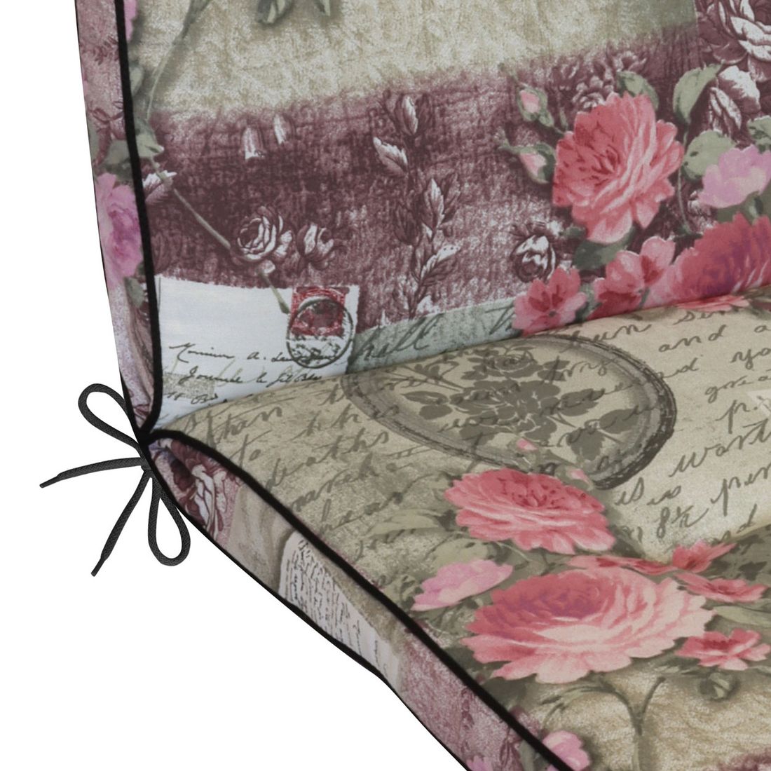 Lavrygg stolpute Savoy 50x101 cm rosa nærbilde av polstring