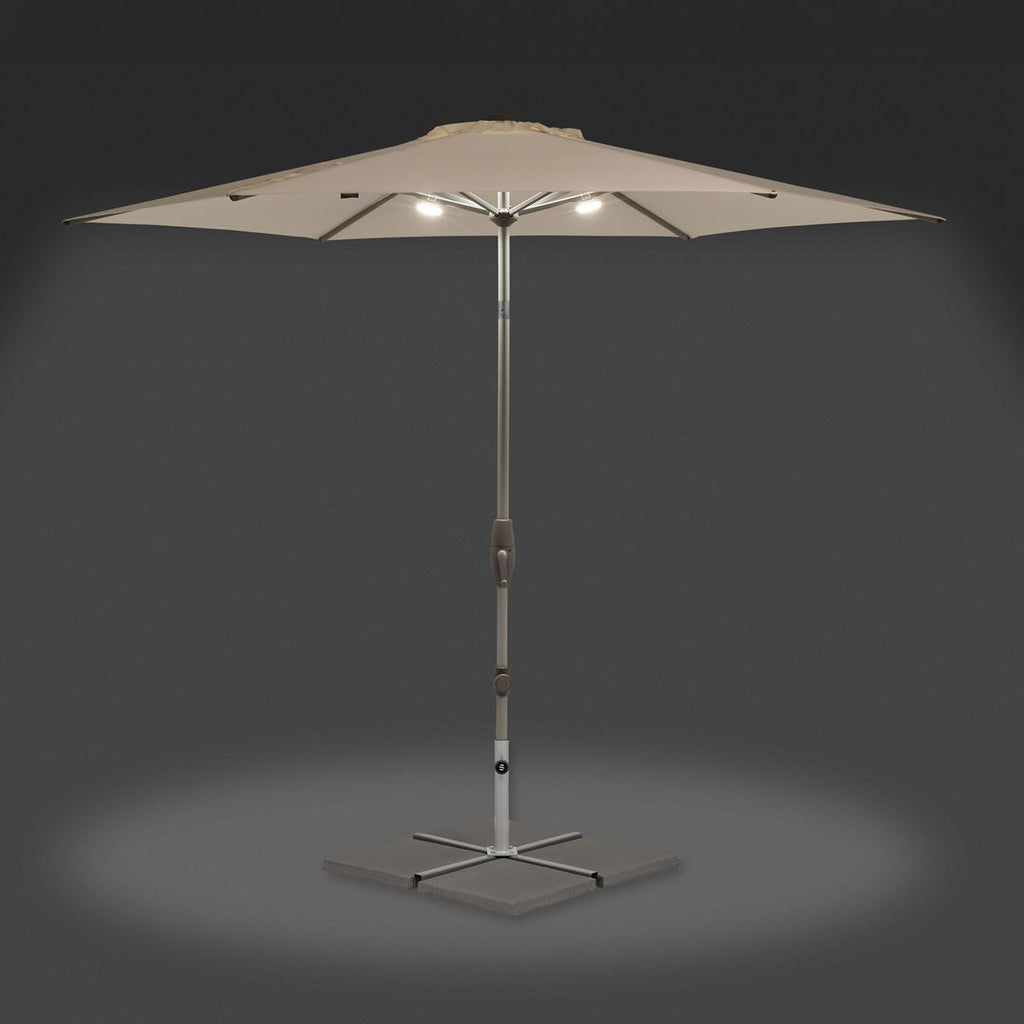 LED-parasollbelysning Ambience 2-pakning - Suncomfort med fleksible gummibånd
