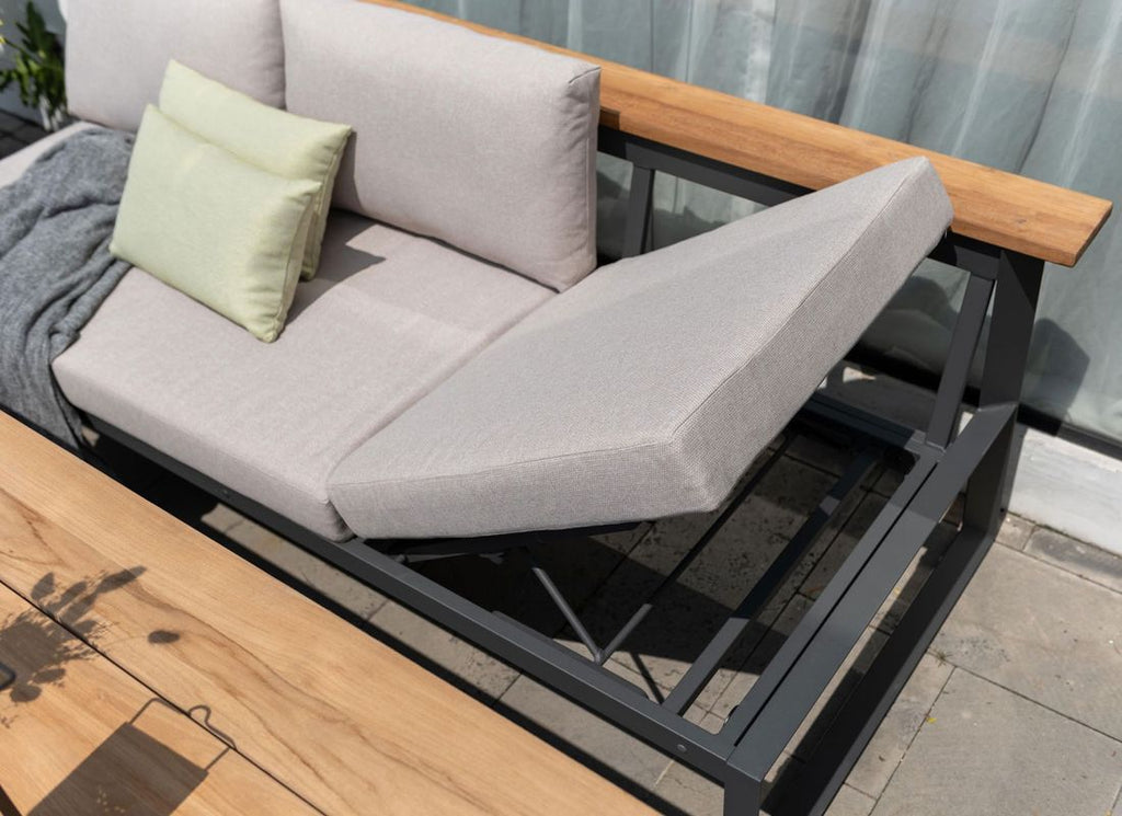 LifestyleGarden logo på spise-loungesett Jimmy aluminium/teak