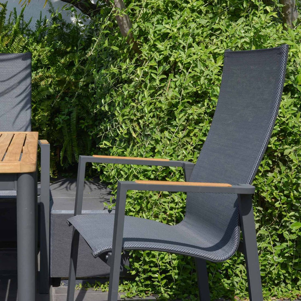 Hagemøbelsett Palau 8 plasser, aluminium/teak 201x90 cm - LifestyleGarden
