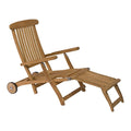 Liggestol Bueno deckchair teak med avtagbar fotdel Zebra forfra