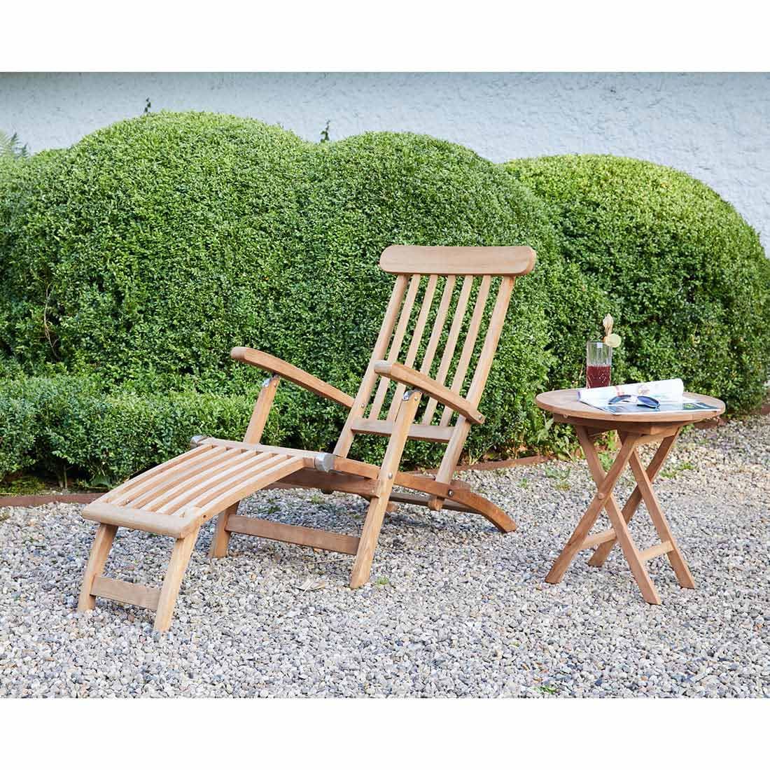 Liggestol Kampen regulerbar teak 160 cm bakside
