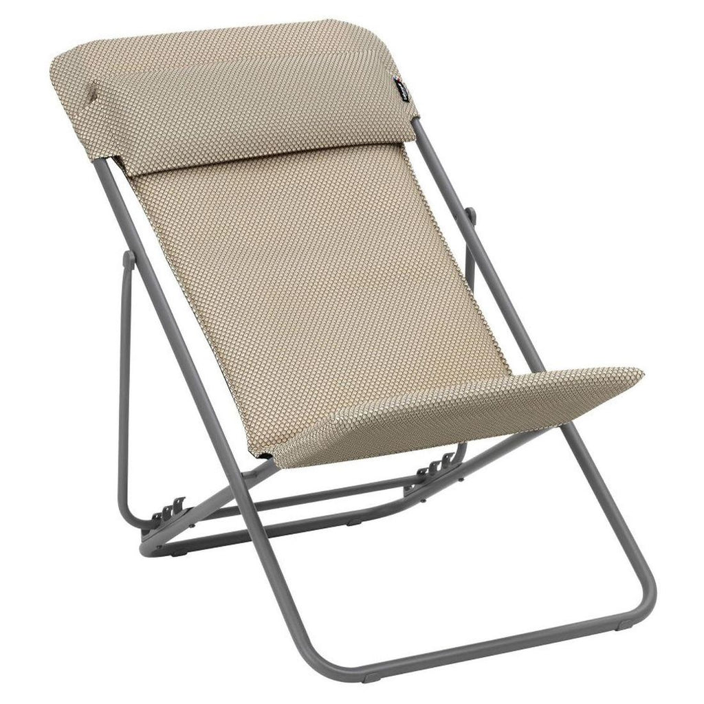 Liggestol Maxi Transat+ sammenleggbar stål/utestoff 62 cm forfra