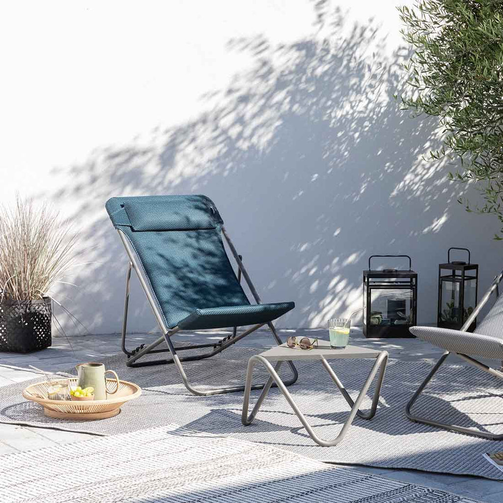 Liggestol Maxi Transat+ sammenleggbar stål BeComfort bakside