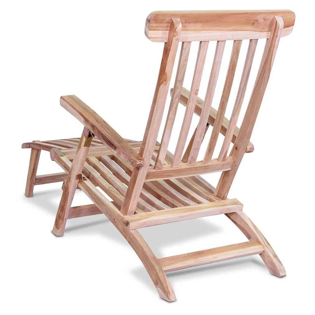 Liggestol Ontario teak justerbar 60x153 cm bakside