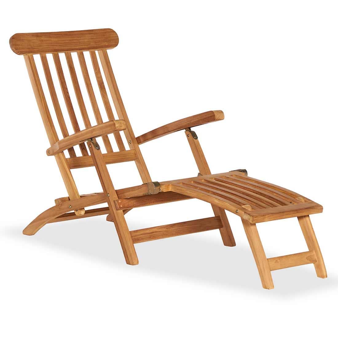 Liggestol Ontario teak justerbar 60x153 cm front