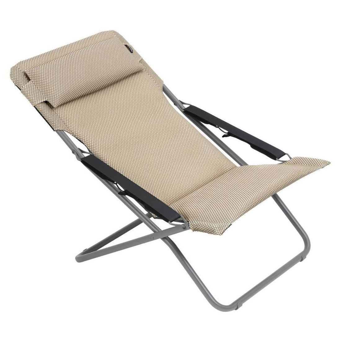 Liggestol Transabed sammenleggbar stål/utestoff moka 67 cm bakside