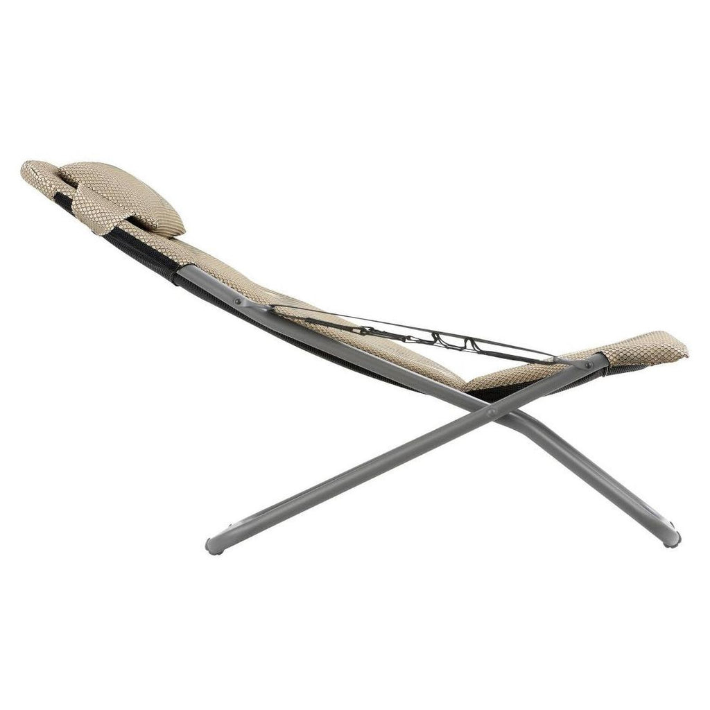 Liggestol Transabed sammenleggbar stål/utestoff moka 67 cm sammenlagt