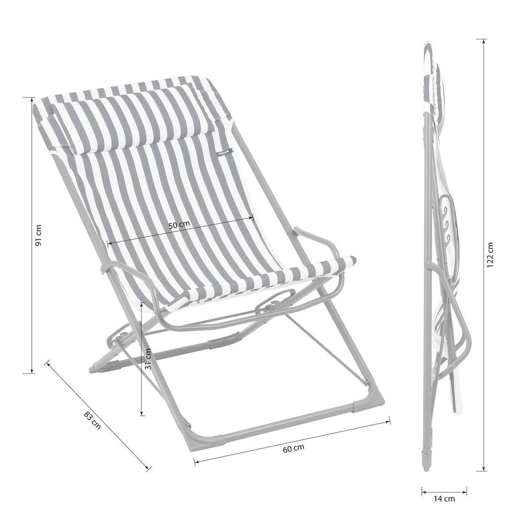 Detalj av Liggestol Transaswing sammenleggbar stål/Airlon tekstilmateriale