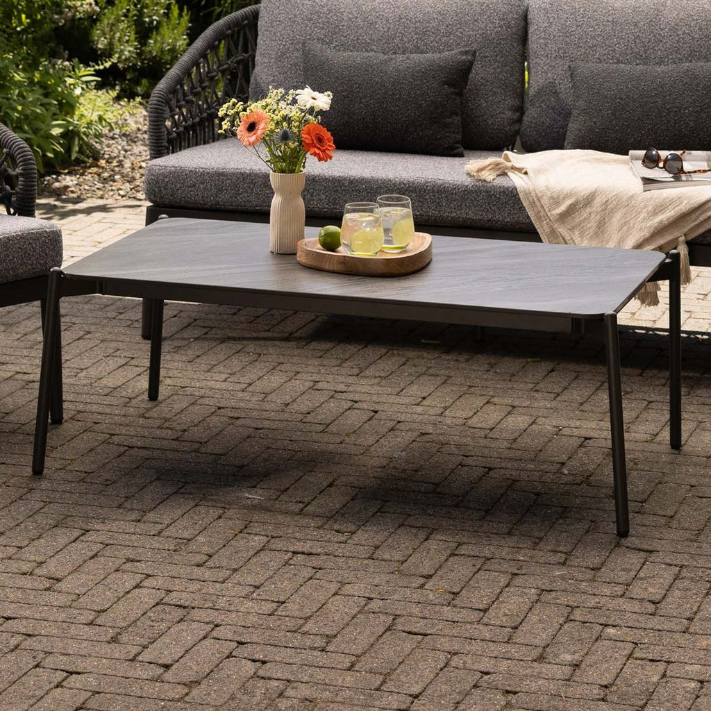 Loungebord 7013 125x64 cm aluminium og keramikk forside