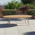 Loungebord 7015 110x69 cm aluminium/teak forfra