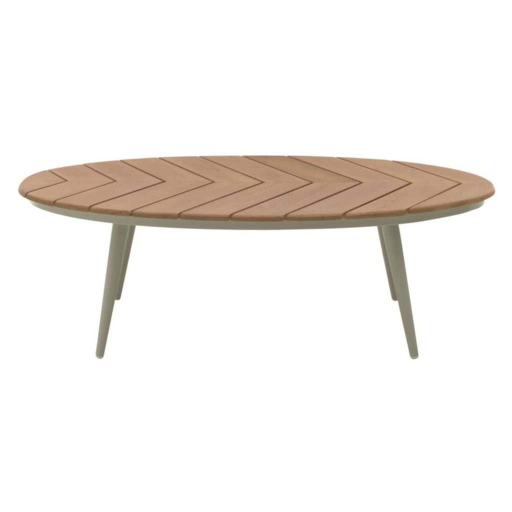 Loungebord 7015 110x69 cm aluminium/teak montert i hage