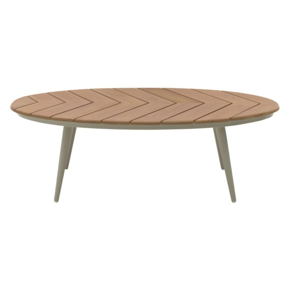 Loungebord 7015 110x69 cm aluminium/teak montert i hage