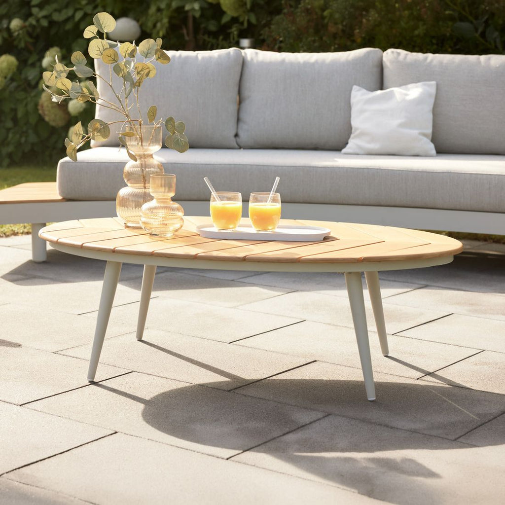 Loungebord 7015 110x69 cm aluminium/teak bordplate og ramme