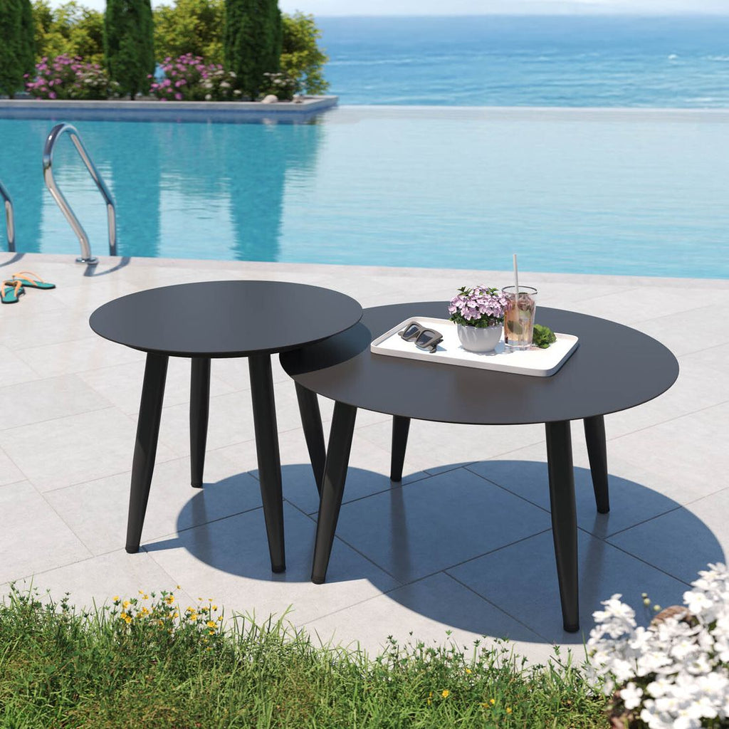 Loungebord Alex 2-delt aluminium grå - OUTLIV bakside