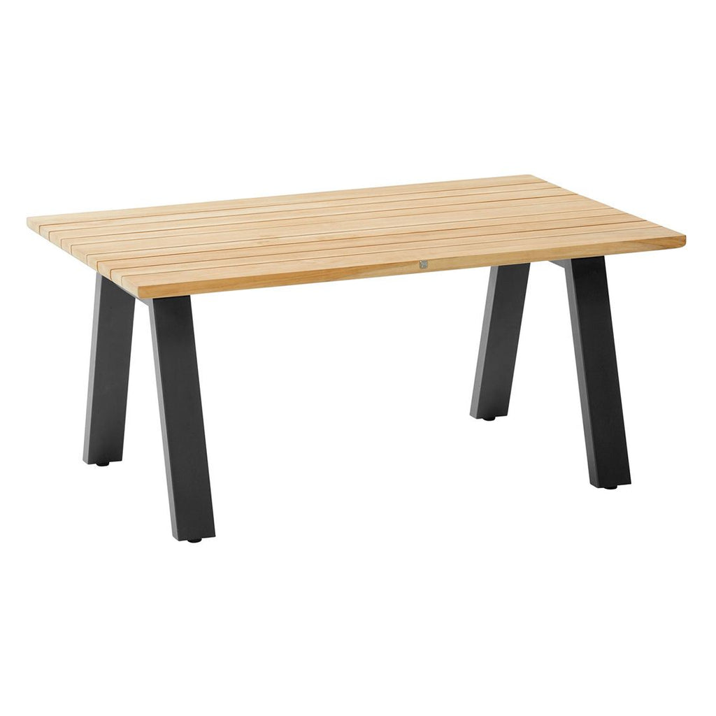 Loungebord Ambassador 120x70 cm rustfritt stål/teak forfra