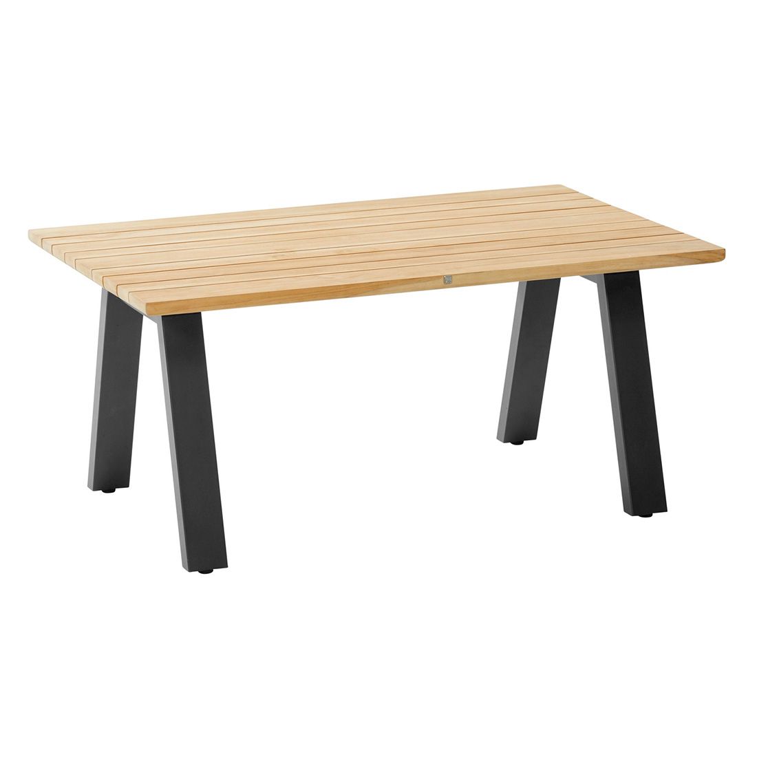 Loungebord Ambassador 120x70 cm rustfritt stål/teak forfra