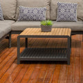 Loungebord Amber aluminium/teak 82x82 cm forfra