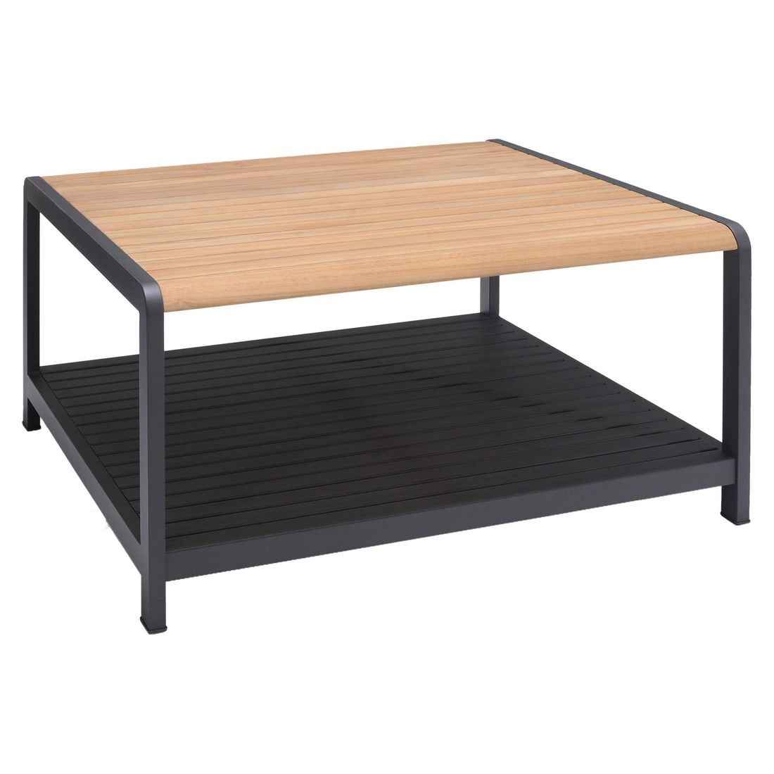 Loungebord Amber aluminium/teak 82x82 cm bakside