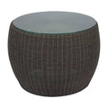 Loungebord Anny Ø58 cm polyrotting/glass - Stern forfra